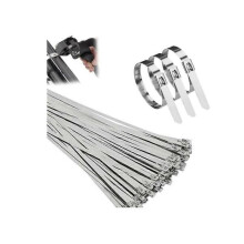 (100mm) 100pcs Peachloft Zip Ties,Multi-purpose Locking Cable Metal Zip Ties,Stainless Steel