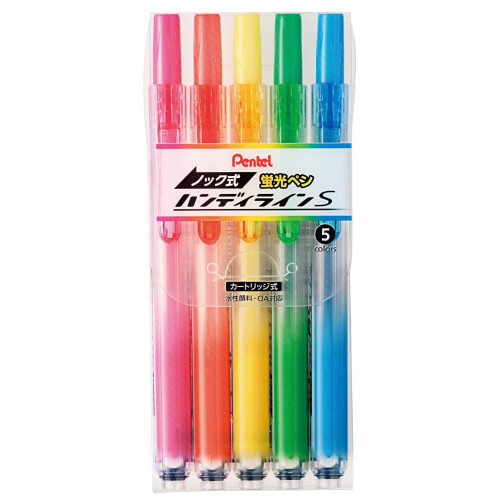 Pentel Sada 5 barev Pentel Knock Highlighter Handy Line (SXNS15-5)