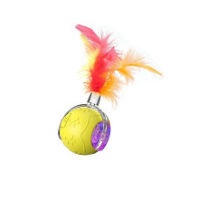 (Yellow-Feather Style) Interactive Cat Toys Ball for Indoor Cats, 2025 New Speedy 3.0 Tail Cat Toy
