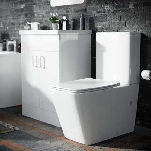 NES Home Bath Toilet Vanity Unit Three Piece White Bathroom Suite  Desner 1