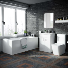 Bath Toilet Vanity Unit Three Piece White Bathroom Suite Desner