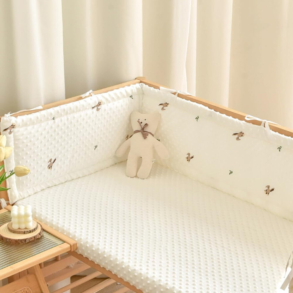 (150×28cm, D02) Cot Bumpers For Cot Bed Breathable Cot Bumper Padded Cot Bumper Cot Side Protectors Cot Bumpers For Cot Bed Padded Cot Mesh Bumpers Cr
