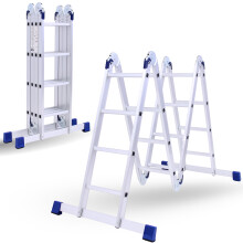 Multi-Purpose 6 IN 1 Aluminium Combination Ladder - 4.7m, Foldable Tall Step Ladder with 4x4 Steps