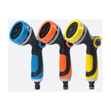 Pistolet d'arrosage de jardin, pistolet de lavage de voiture, 10 buses avec commande au pouce (bleu)