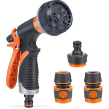 Pistolet d'arrosage de jardin, pistolet d'arrosage avec 8 modes d'arrosage pour jardin, nettoyage de