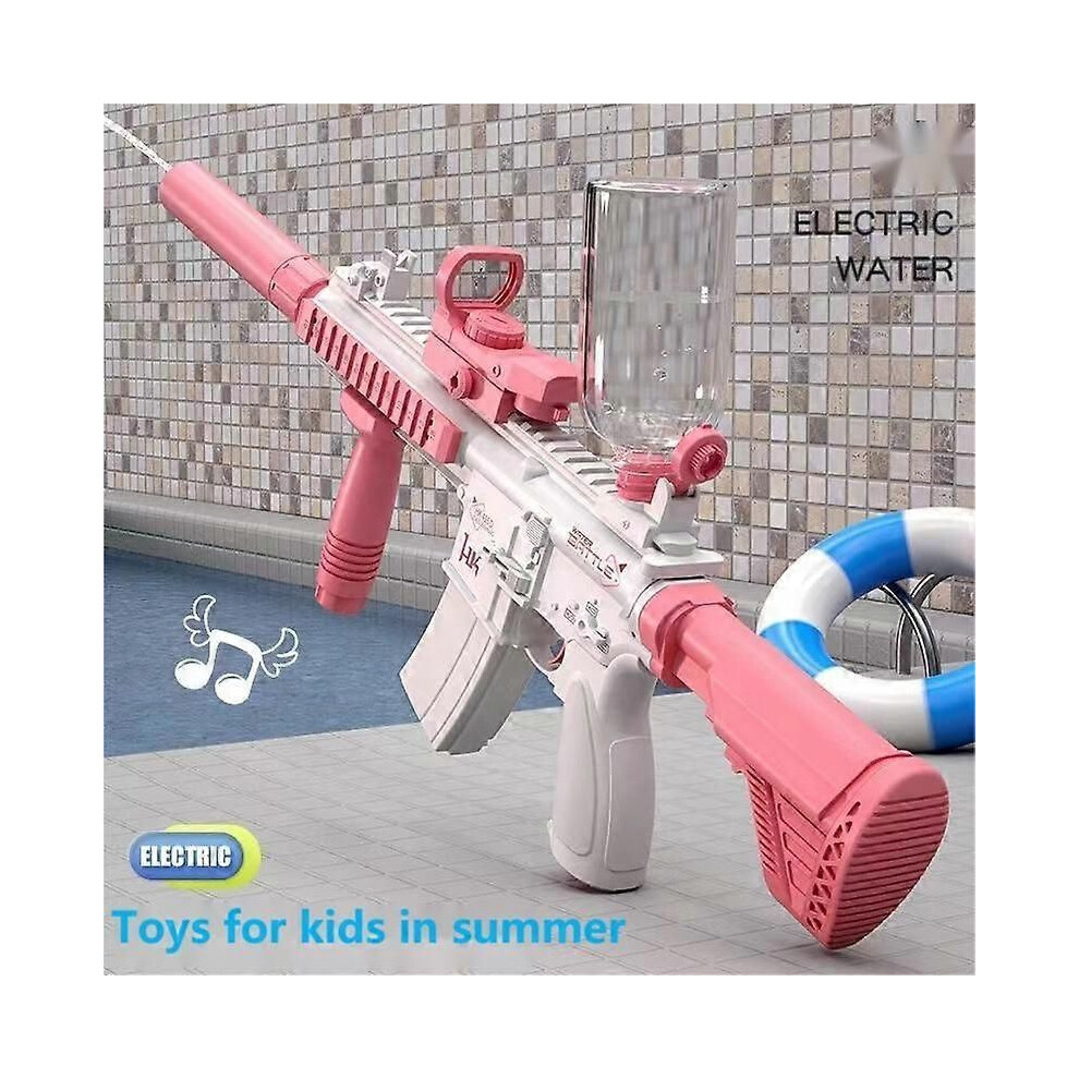 Maxee Pistolet à Eau Électrique M416 - Bouton-Poussoir Automatique, Portée 26-32 Ft, Jouet Été Piscine Plage Enfants Adultes