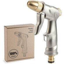 Pistolet d'arrosage en métal, pulvérisateur haute pression, pistolet d'arrosage robuste pour le jardin,