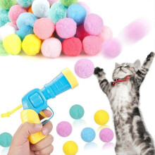 Lot de 31 lanceurs de balles pour chat, jouet à rapporter, 30 balles en peluche pour chat