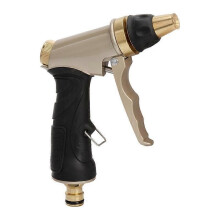 Pistolet d'arrosage, pistolet d'arrosage - 100 % métal - Buse en laiton massif - avec fonction de verrouillage