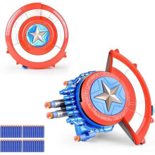 Bouclier de tir à fléchettes avec double blaster et 20 fléchettes pour pistolets Nerf, jouet pour enfants