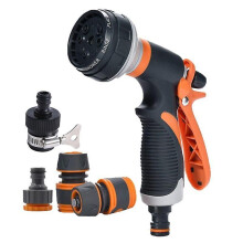 Pistolet d'arrosage, pulvérisateur de jardin, 8 modes d'arrosage Pistolet d'arrosage avec 4 interfaces