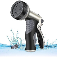 Pistolet d'arrosage en métal, pistolet d'arrosage haute pression multifonctionnel réglable pour pelouse