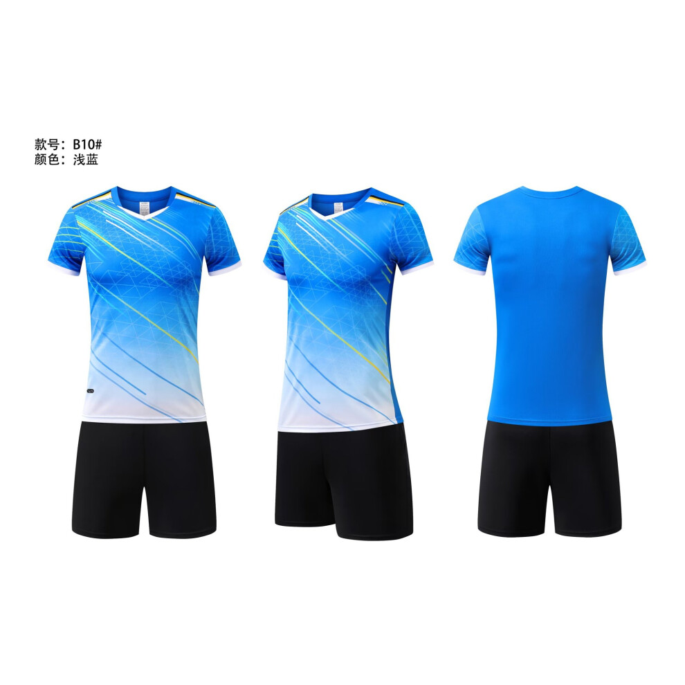 (Light blue, 6XL size (height 185CM-190CM)) New In-Stock Volleyball Uniform Set - Unisex Badminton Shirts, School Table Tennis Match Team Jerseys, Bre-image-OPC-PHPNYJM-NEW