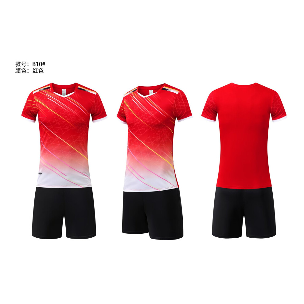 (Red, 3XL code (height 175CM-180CM)) New In-Stock Volleyball Uniform Set - Unisex Badminton Shirts, School Table Tennis Match Team Jerseys, Breathable-image-OPC-PHPNYHS-NEW