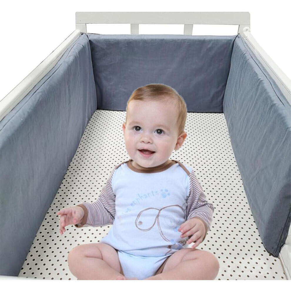 (A12) Bumpers for Cot Bed, Breathable Safe Cot Liner, Comprehensive Protection Baby Bumper, for Baby Boys And Girls