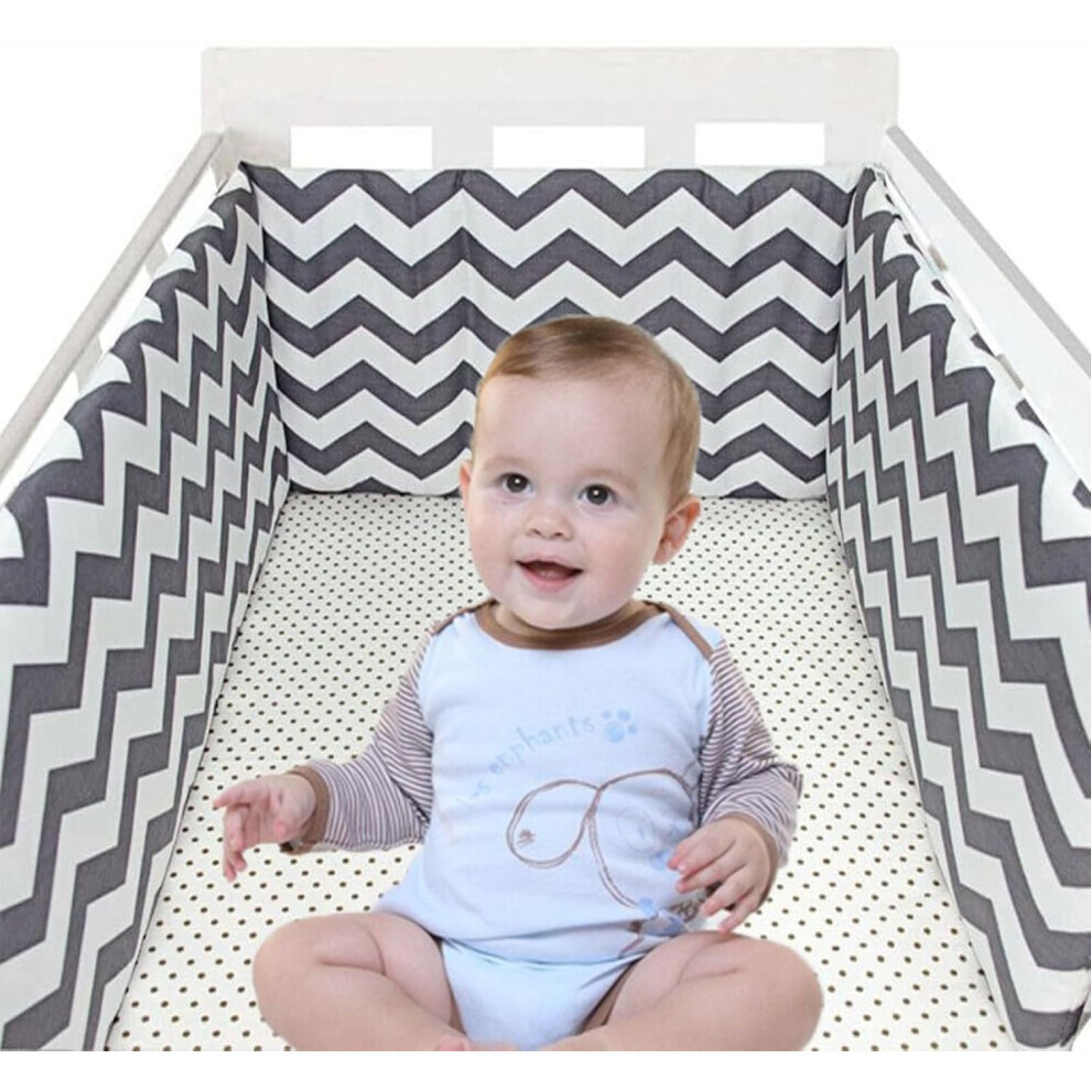 (A17) Bumpers for Cot Bed, Breathable Safe Cot Liner, Comprehensive Protection Baby Bumper, for Baby Boys And Girls