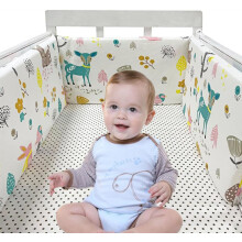 (A22) Bumpers for Cot Bed, Breathable Safe Cot Liner, Comprehensive Protection Baby Bumper, for Baby Boys And Girls