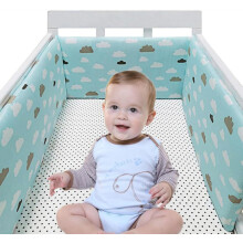 (A20) Bumpers for Cot Bed, Breathable Safe Cot Liner, Comprehensive Protection Baby Bumper, for Baby Boys And Girls