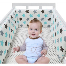 (A25) Bumpers for Cot Bed, Breathable Safe Cot Liner, Comprehensive Protection Baby Bumper, for Baby Boys And Girls