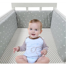 (A7) Bumpers for Cot Bed, Breathable Safe Cot Liner, Comprehensive Protection Baby Bumper, for Baby Boys And Girls