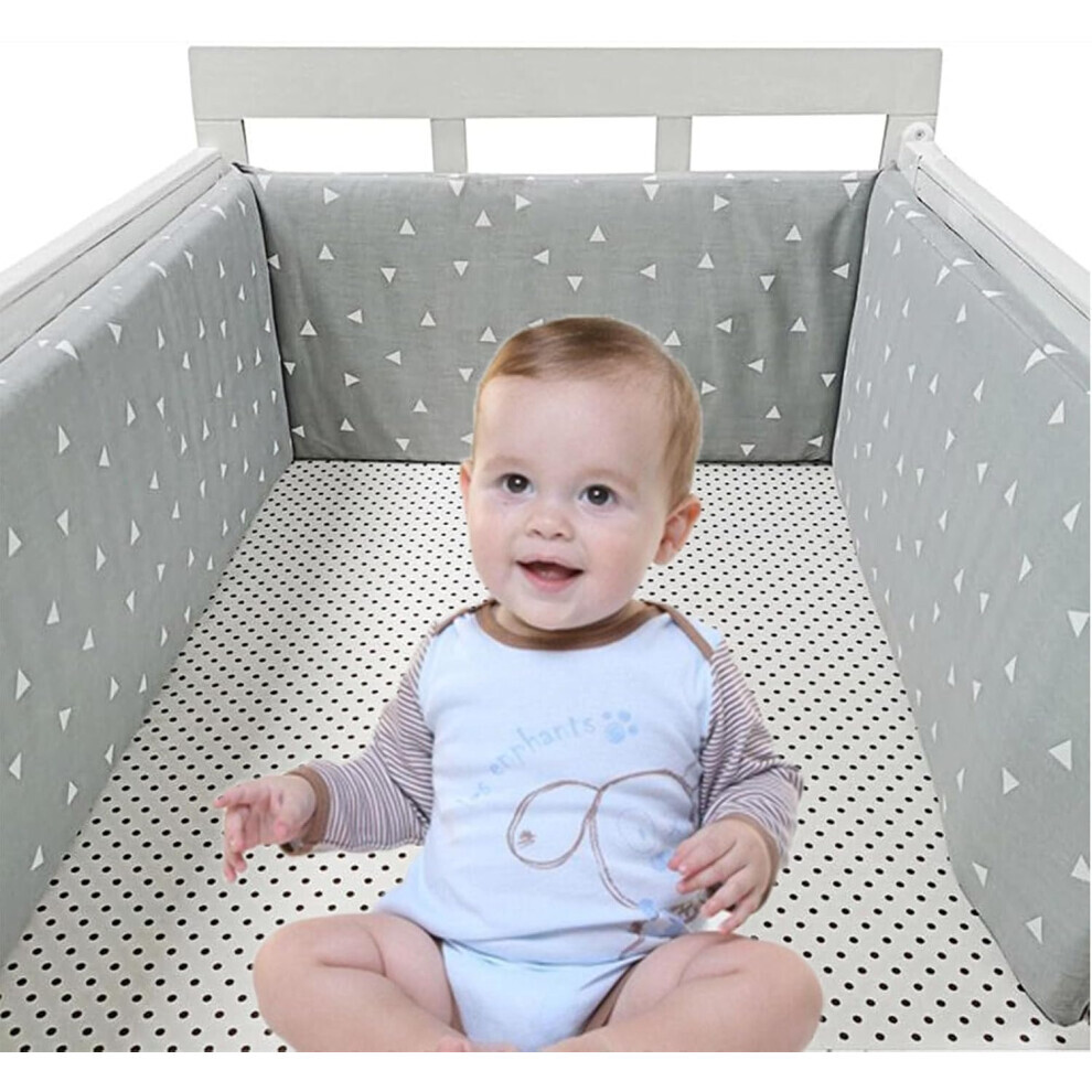 (A7) Bumpers for Cot Bed, Breathable Safe Cot Liner, Comprehensive Protection Baby Bumper, for Baby Boys And Girls