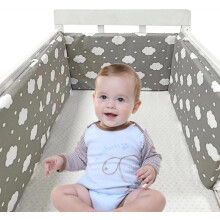 (A9) Bumpers for Cot Bed, Breathable Safe Cot Liner, Comprehensive Protection Baby Bumper, for Baby Boys And Girls