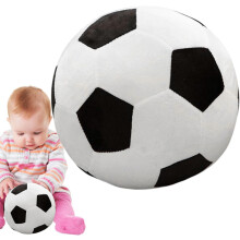 (Black and White) Soft Footballs For Kids Indoor, Soft Plush Football Pillow, Stuffed Soccer Ball Toy, Sports Ball Soccer For Kids Children, For Fun Relax