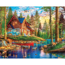 White Mountain Puzzles - Retiro de vero - Quebra-cabea de 1000 peas para adultos e crianas - Atividade divertida em famlia - 24""""x30""""