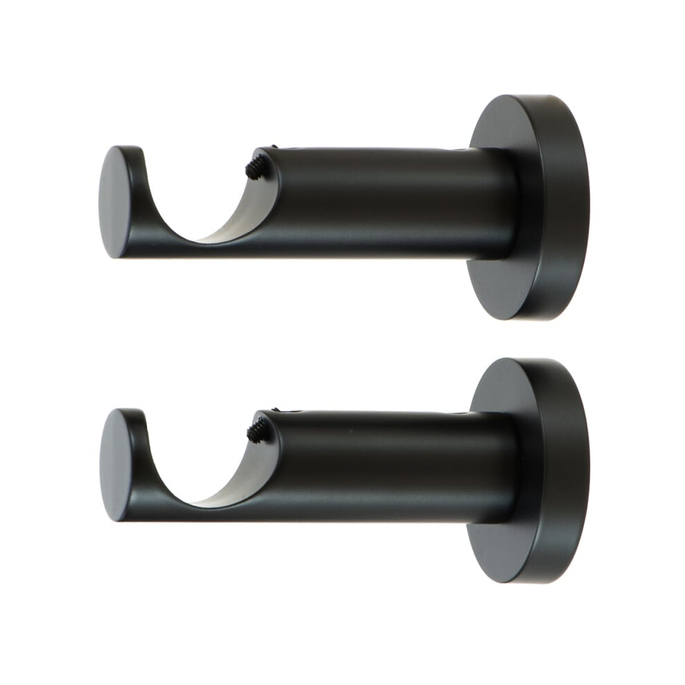 Supports de tringle     rideaux Ivilon pour montage au plafond ou au mur, pour tringles de 2,2 cm et 2,5 cm de diam   tre. Lot de 2. Couleur : noir a