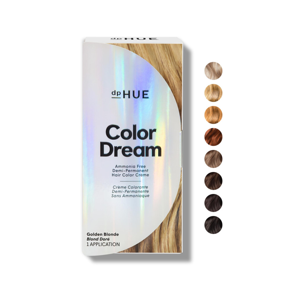 Dphue Golden Color Dream, Blonde - Ammonia-Free, Demi-Permanent Hair Color - Lasts 16 Washes - Boosts Shine - Paraben & Sulfate Free, Leaping Bunny Ce