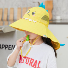 (Amarillo) Sombrero de verano para exteriores para niños, sombrero para el sol, protector de orejas para el cuello,