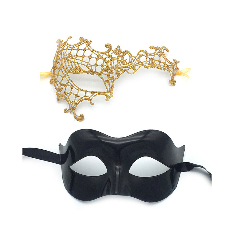 (StyleF) Classic Black Half Face Mask With Hollow Lace For Adult Fashion Halloween And-image-OPC-PHPPDNP-NEW