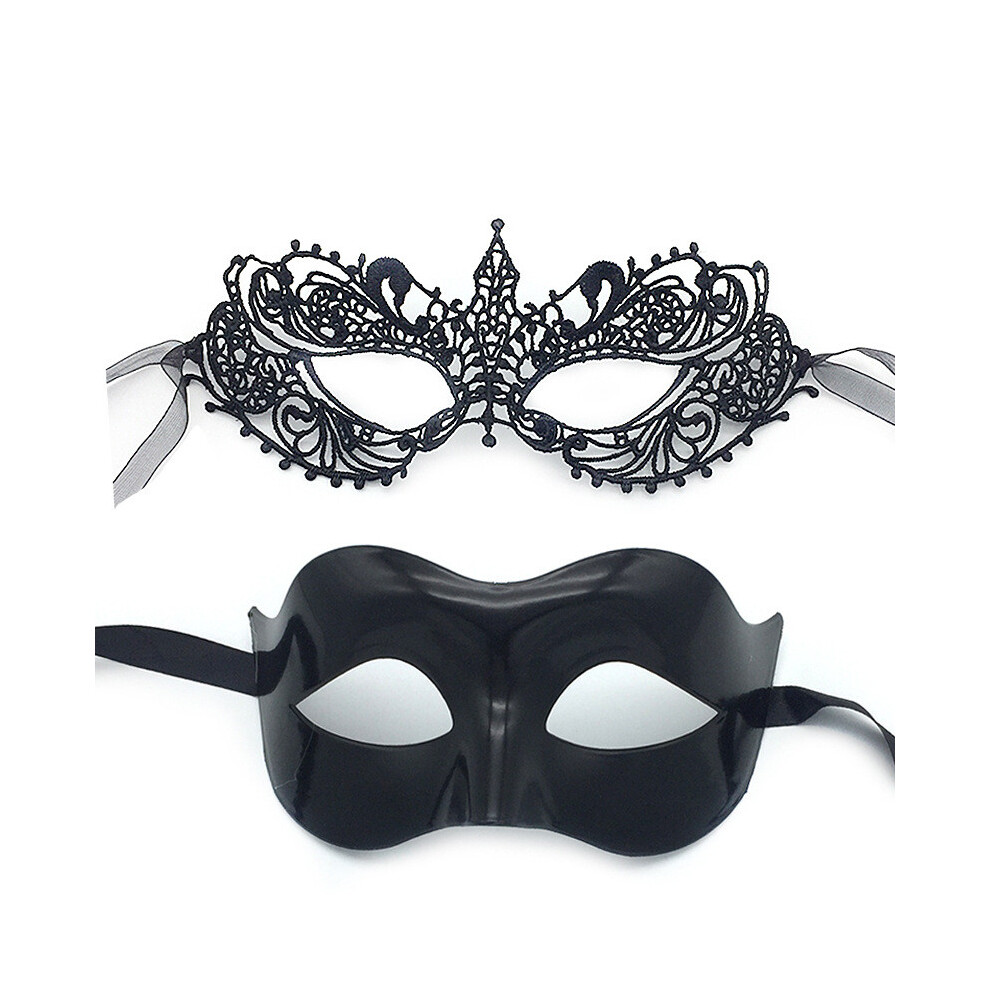 (StyleJ) Classic Black Half Face Mask With Hollow Lace For Adult Fashion Halloween And-image-OPC-PHPPDNT-NEW