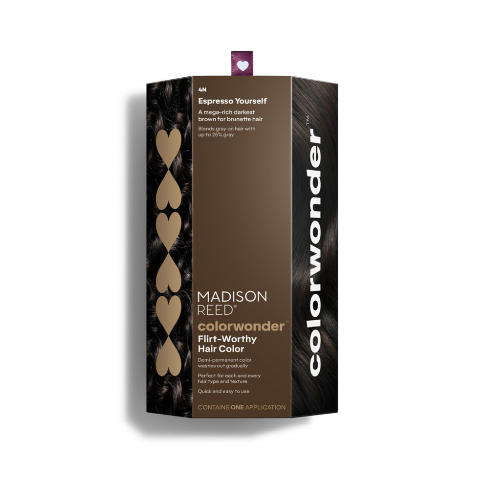 Madison Reed Colorwonder Demi-Permanent Hair Color, Effortless At-Home Hair Dye, Ammonia-Free, Cruelty-Free, Espresso Yourself (4N Darkest Brown), Pac