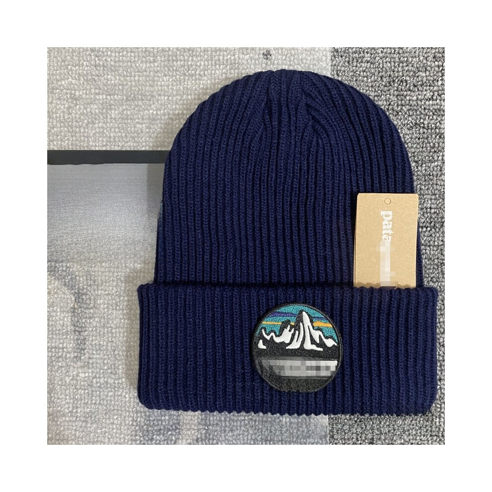 (Navy Blue) Hat Knitted Winter Outdoor Windproof Snow Mountain Decoration Hat Warm Fashion-image-OPC-PHPPH7P-NEW