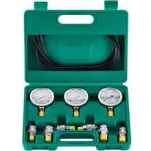 Hydraulische Druktestset, 250/400/600bar, 3 Manometers, 6 Testkoppelingen, 3 Testslangen