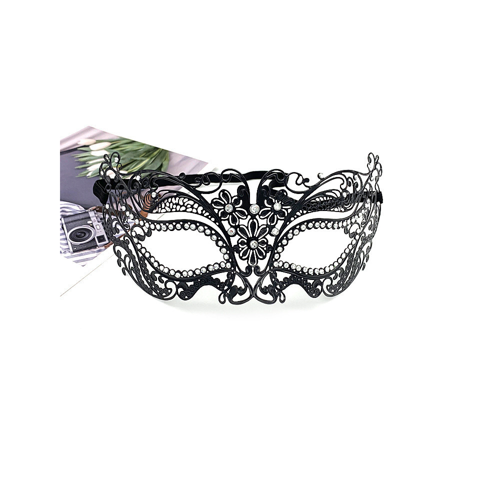 (Frule Flower) Halloween Adult Metal Mask With Water Drill Decoration For Events Themed Party-image-OPC-PHPPHND-NEW