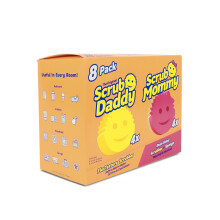 Scrub Daddy 4 Scrub Daddy sieni ja 4 Scrub Mommy keittisieni - naarmuuntumaton astioihin ja monikyttiseen puhdistukseen - BPA-vapaa ja valmistet