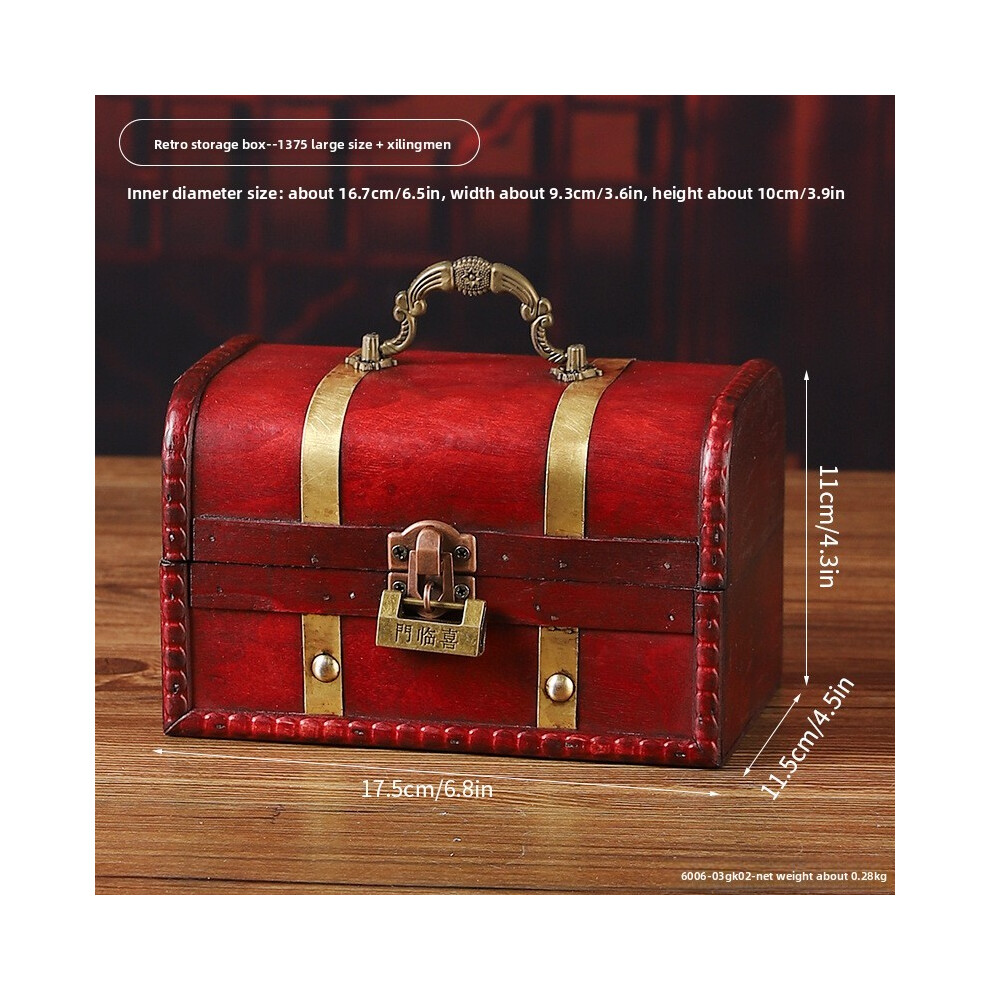 (StyleE, L) Traditional Jewelry Wooden Storage Box With Lock For Bedroom Desk Accessories-image-OPC-PHPPPV9-NEW