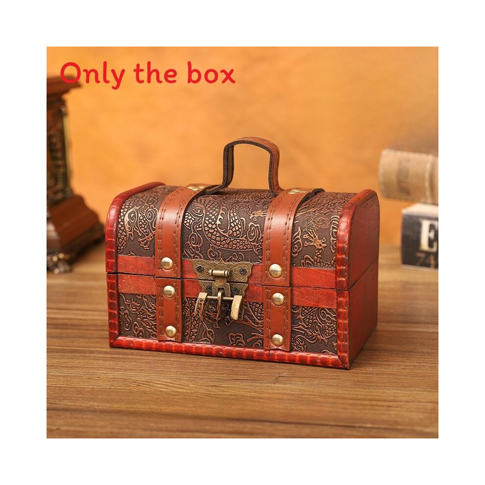 (Retro Lock Small) Dragon Pattern Retro Wooden Storage Box With Metal Lock For Desktop Storage-image-OPC-PHPPQ87-NEW