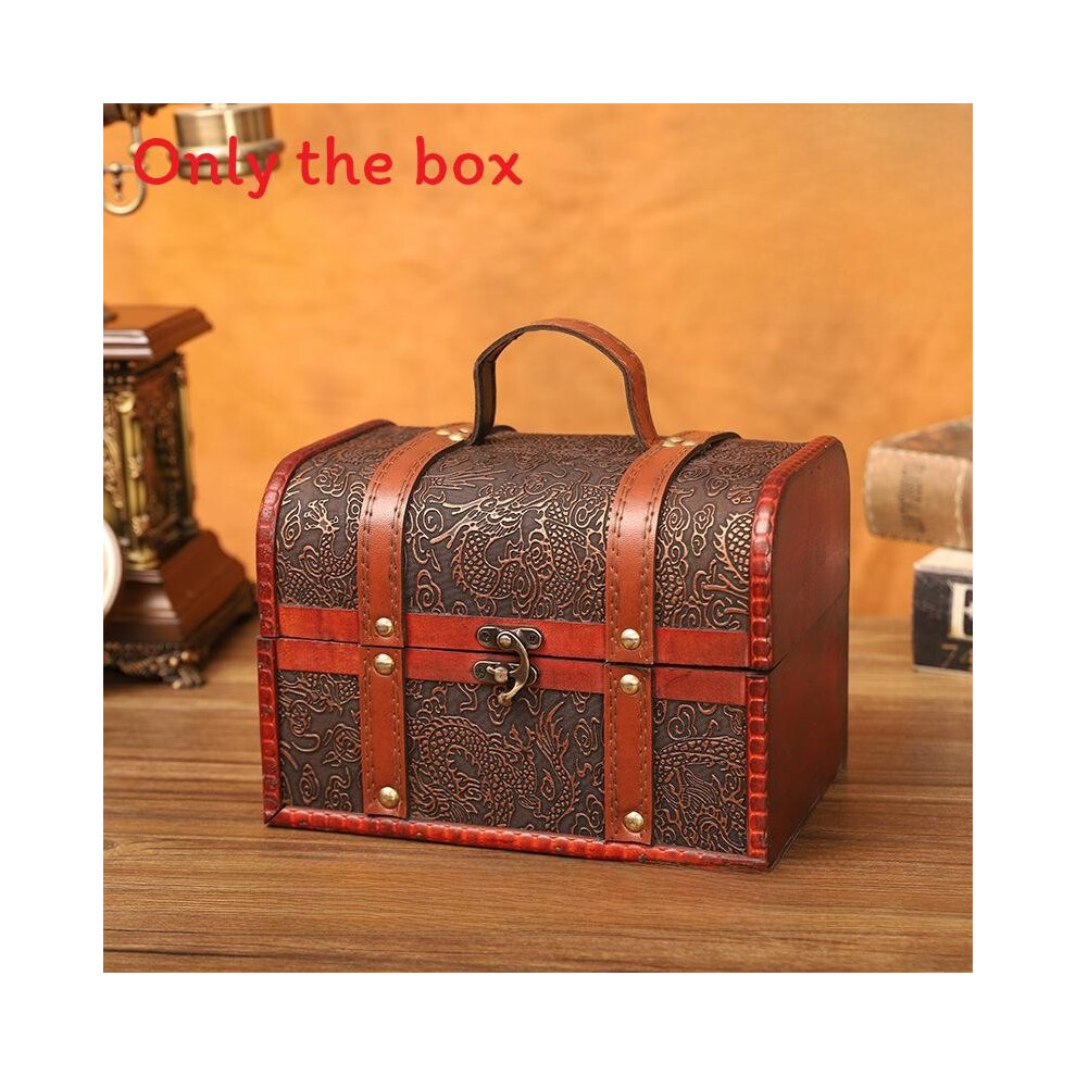 (Buckle Large) Dragon Pattern Retro Wooden Storage Box With Metal Lock For Desktop Storage-image-OPC-PHPPQ85-NEW