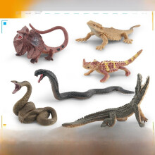 (Style A) Wild Simulated Amphibian Umbrella Lizard Elephant Turtle Tree Model Set Frog