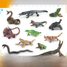 (Style C) Wild Simulated Amphibian Umbrella Lizard Elephant Turtle Tree Model Set Frog