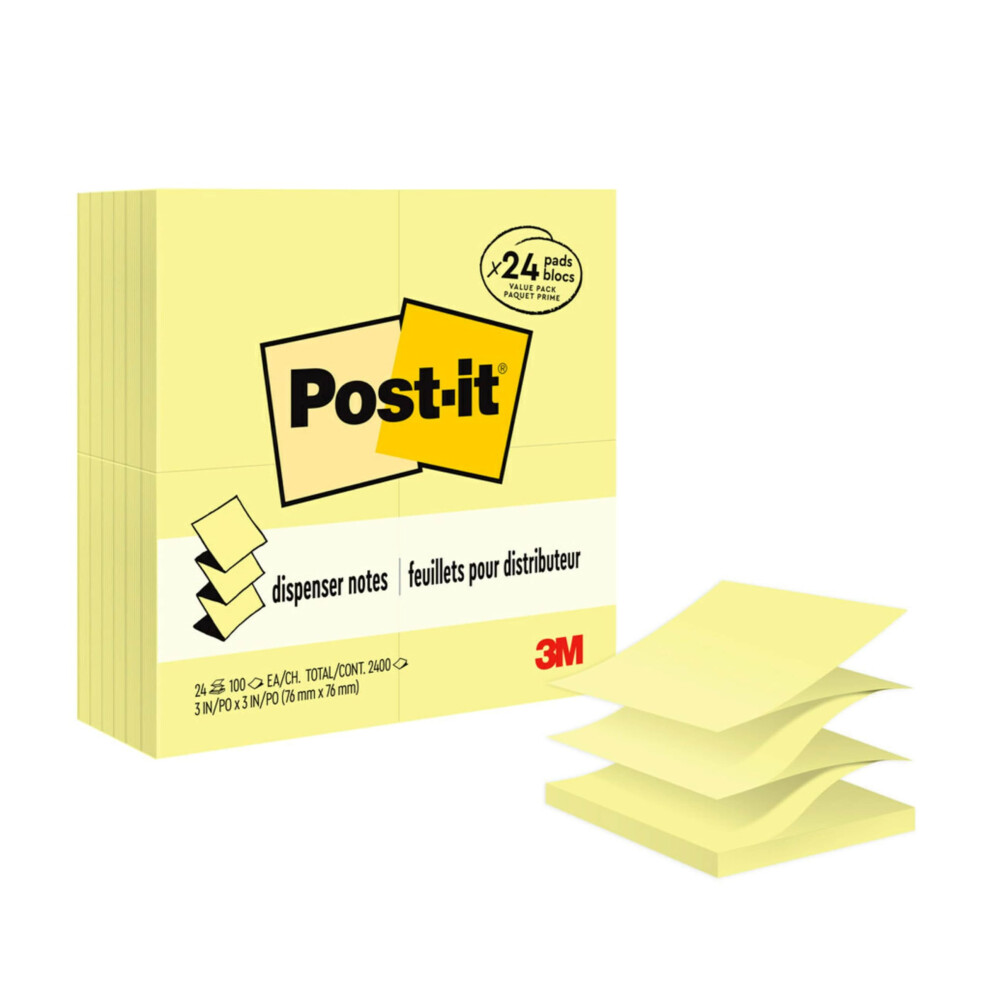 Photos - Notebook Post-it Dispenser Pop-up Notes 3x3 in 24 Pads Canary Yellow Clean Removal Recyclable 23-04-2008