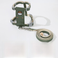 (Green, S) Supplies Pet Cartoon Animal Embroidery Traction Rope Outdoor Rope Walking Dog