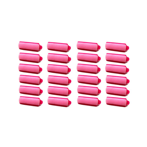 Set van 24 kleine roze schuimsponshaarrollers
