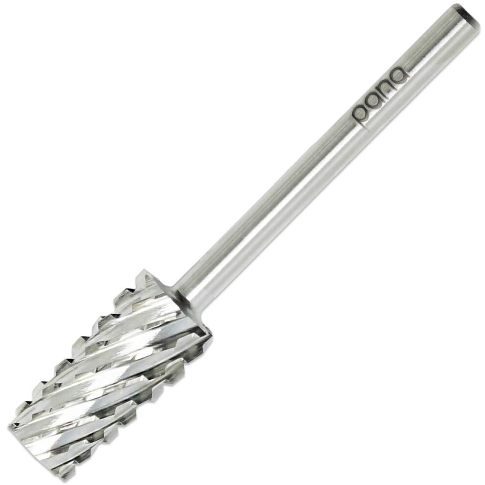Pana Silver Tapered Barrel Carbide 3/32"" Shank Size - ( Extra Coarse Grit) - Fast Remove Acrylic Or Hard Gel Nail Drill Bit For Manicure Pe