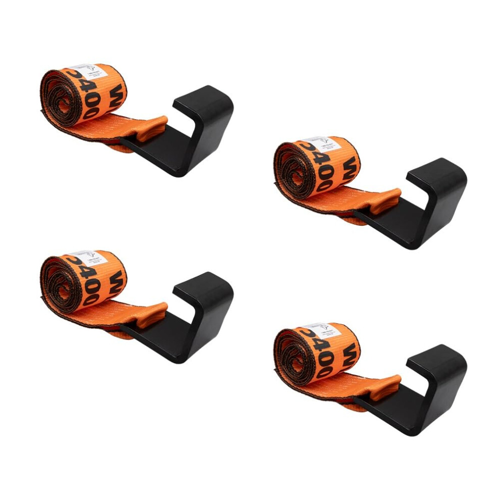 Mytee Products 4 Pack 4 X5 Orange Roll Off Winch Strap For Container Wlarge Flat Hook 5400 Lbs Wll High Abrassion Traile 840223614765