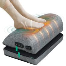 Snailax Heated Foot Rest Under Desk at Work Desk Foot Stool with Heat & Vibration Massage Adjustable Height 2 Heat Levels Foot Warmer Feet Heater f