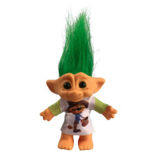 Vintage Lucky Troll Dolls, Adorable for Collections, School Projects, Arts & Crafts, Party Favors - 7.5" Tall Green Hair